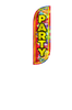 Image of Party Feather Flag with Balloons