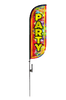 Image of Party Feather Flag with Balloons