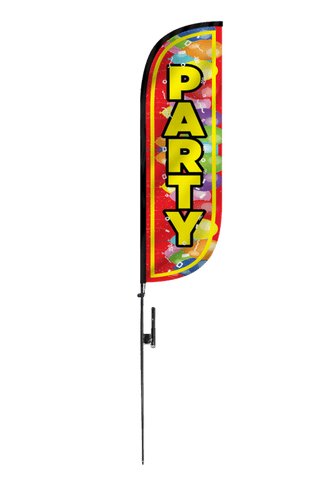 Party Feather Flag with Balloons