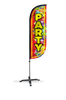 Image of Party Feather Flag with Balloons