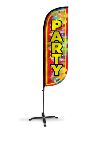 Party Feather Flag with Balloons