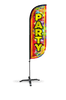 Image of Party Feather Flag with Balloons
