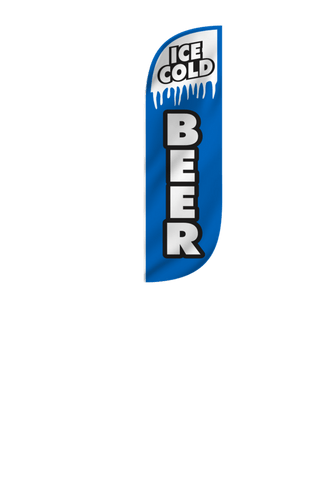Ice Cold Beer Feather Flag