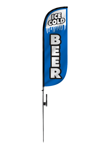 Ice Cold Beer Feather Flag