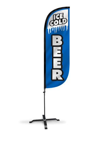 Ice Cold Beer Feather Flag