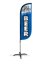 Ice Cold Beer Feather Flag