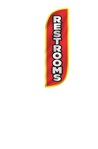 Restrooms Feather Flag