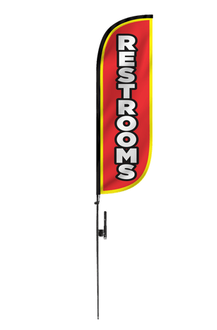 Restrooms Feather Flag