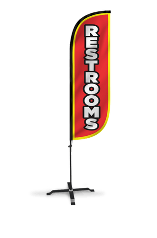 Restrooms Feather Flag