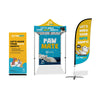 Image of Custom Canopy Tent with Back Wall, Feather Flag & Banner Stand