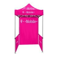 5ft x 5ft Pop Up Tent Back Drop and Side Walls - T-Mobile - Pink