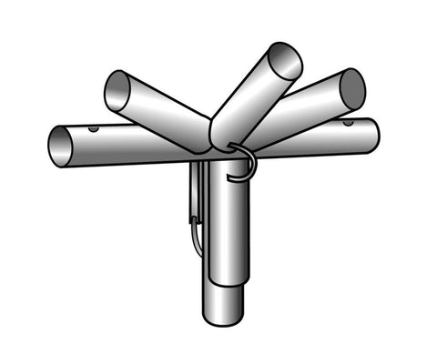 6-Way Side Tee for West Coast Frame Tents, Twin Tube
