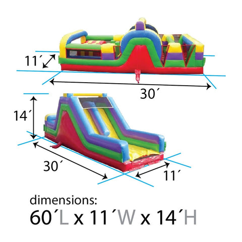60' Retro SUPER 2-Piece Obstacle Course