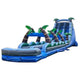 Tropical Marble Dual Lane Splash and Ride Inflatable Water Slide Combo with Blowers