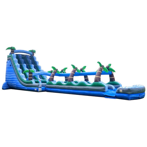Tropical Marble Dual Lane Splash and Ride Inflatable Water Slide Combo with Blowers