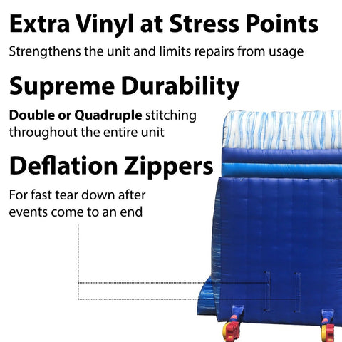 Sale on Blue Marble Commercial Water Slide Splash and Ride Slide Combo with Blowers