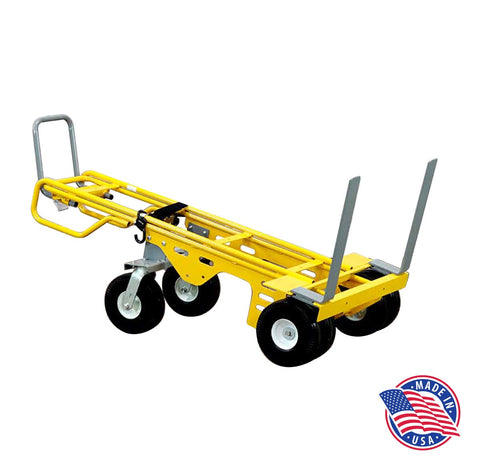 Multi Fork Hand Truck with Looped Handles and Rear Wheels