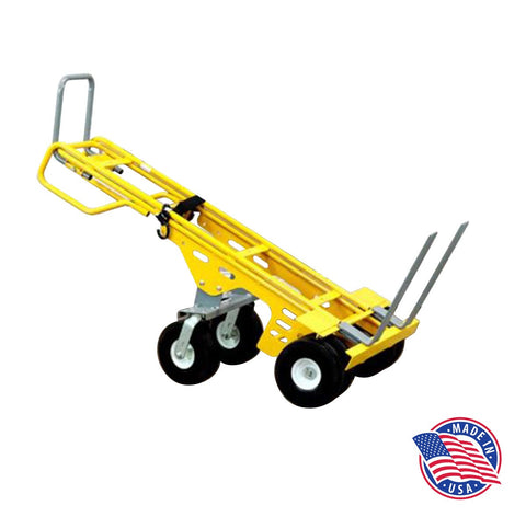 Multi Fork Hand Truck with Looped Handles and Rear Wheels