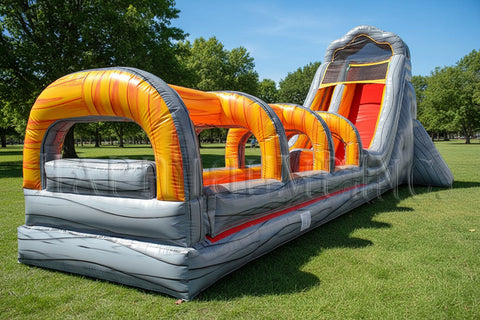20'H Volcano Water Slide with Slip & Slide by Happy Jump