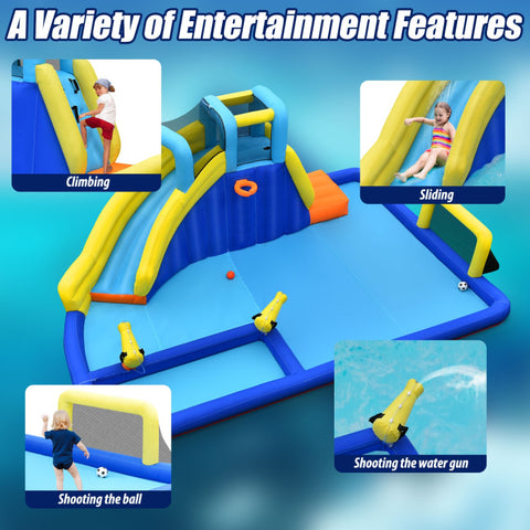 6-in-1 Inflatable Water Slide Jumping House without Blower by Costway