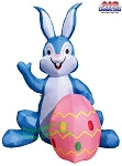 6' Air Blown Inflatable Blue Bunny w/ Pink Egg
