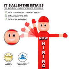 6 Foot Now Hiring Air Dancers Inflatable Tube Man by Look Our Way
