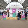 Image of 10x20 Trade Show Booth with Curved Media Wall