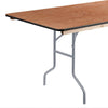 Image of 96" Rectangle Wood Folding Banquet Table Rubber Edge