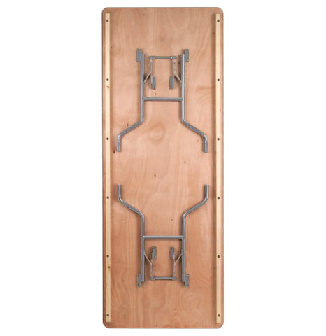 72" Rectangle Wood Folding Banquet Table Rubber Edge