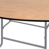 Image of 72" Round Wood Folding Table Rubber Edge