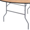 Image of 72" Round Wood Folding Table Rubber Edge