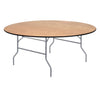 Image of 60" Round Wood Folding Table Rubber Edge