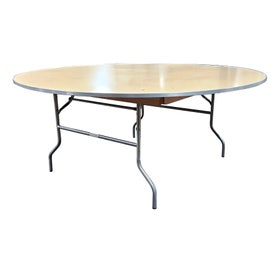 72" Round Wood Folding Table