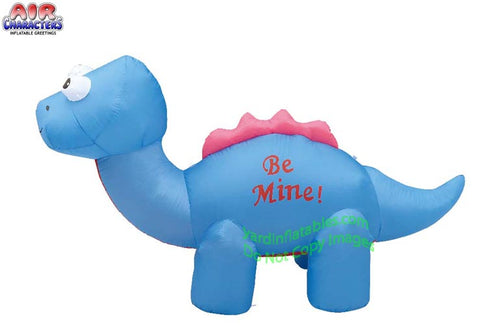 7' Air Blown Inflatable Blue Valentines Day Dinosaur