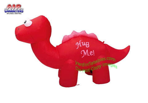 7' Air Blown Inflatable Red Valentines Day Dinosaur