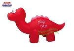 7' Air Blown Inflatable Red Valentines Day Dinosaur