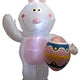5' Air Blown Inflatable Easter Chick Holding "Happy Easter" Banner by Gemmy Inflatable