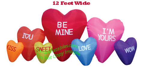 12' Air Blown Inflatable Valentine's Day Candy Hearts Patch