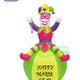 7' Air Blown Inflatable Mardi Gras Pink Jester On Ball