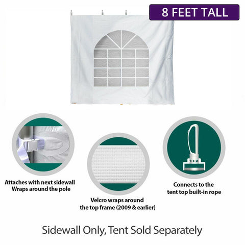 8' x 10' High Peak Frame Party & Canopy Tent Premium Blockout Cathedral Sidewall
