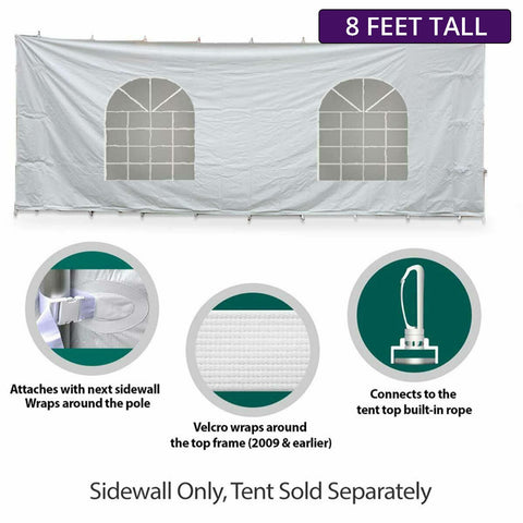 8' x 20' High Peak Frame Party & Canopy Tent Premium Blockout Cathedral Sidewall