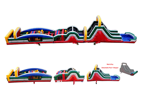 85 FT Dual Lane Extreme Obstacle Course Wet & Dry