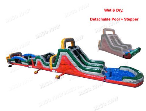 85 FT Dual Lane Extreme Obstacle Course Wet & Dry