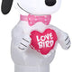 3' Valentine’s Day Peanuts Snoopy Wearing A Pink Polka Dot Bow Tie & Holding A “Love Bird” Heart! by Gemmy Inflatable