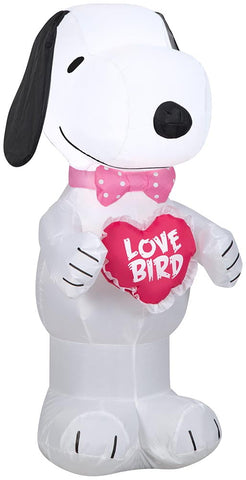 3' Valentine's Day Peanuts Snoopy Wearing A Pink Polka Dot Bow Tie by Gemmy Inflatable