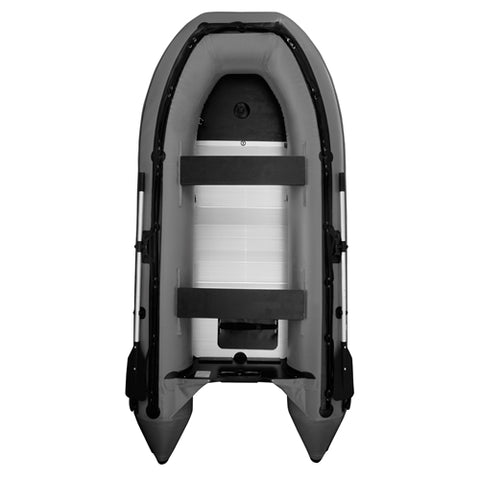 12.5 ft Gray Inflatable Boat with Aluminum Floor by Aleko