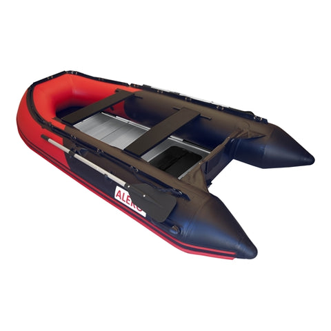 Inflatable Boat with Aluminum Floor - 10.5 ft - Red and Black by Aleko