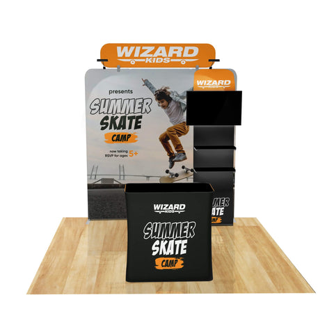 Trade Show Display with Waterfall Shelving