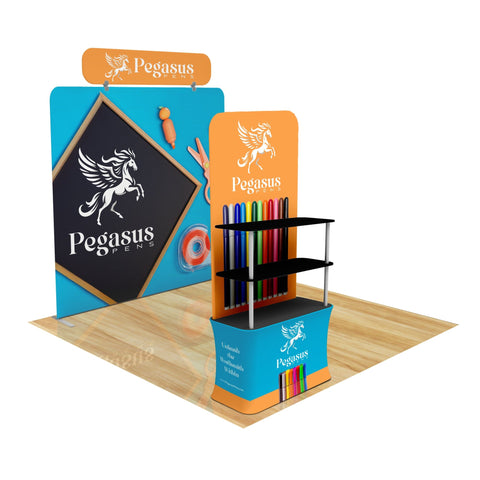 Trade Show Display with Back Wall Shelving