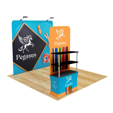 Trade Show Display with Back Wall Shelving